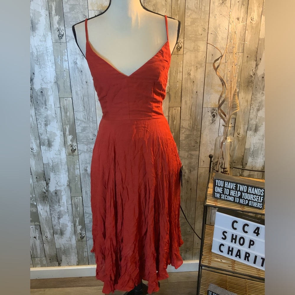 Lulu's Red Spaghetti-Strap Midi Dress